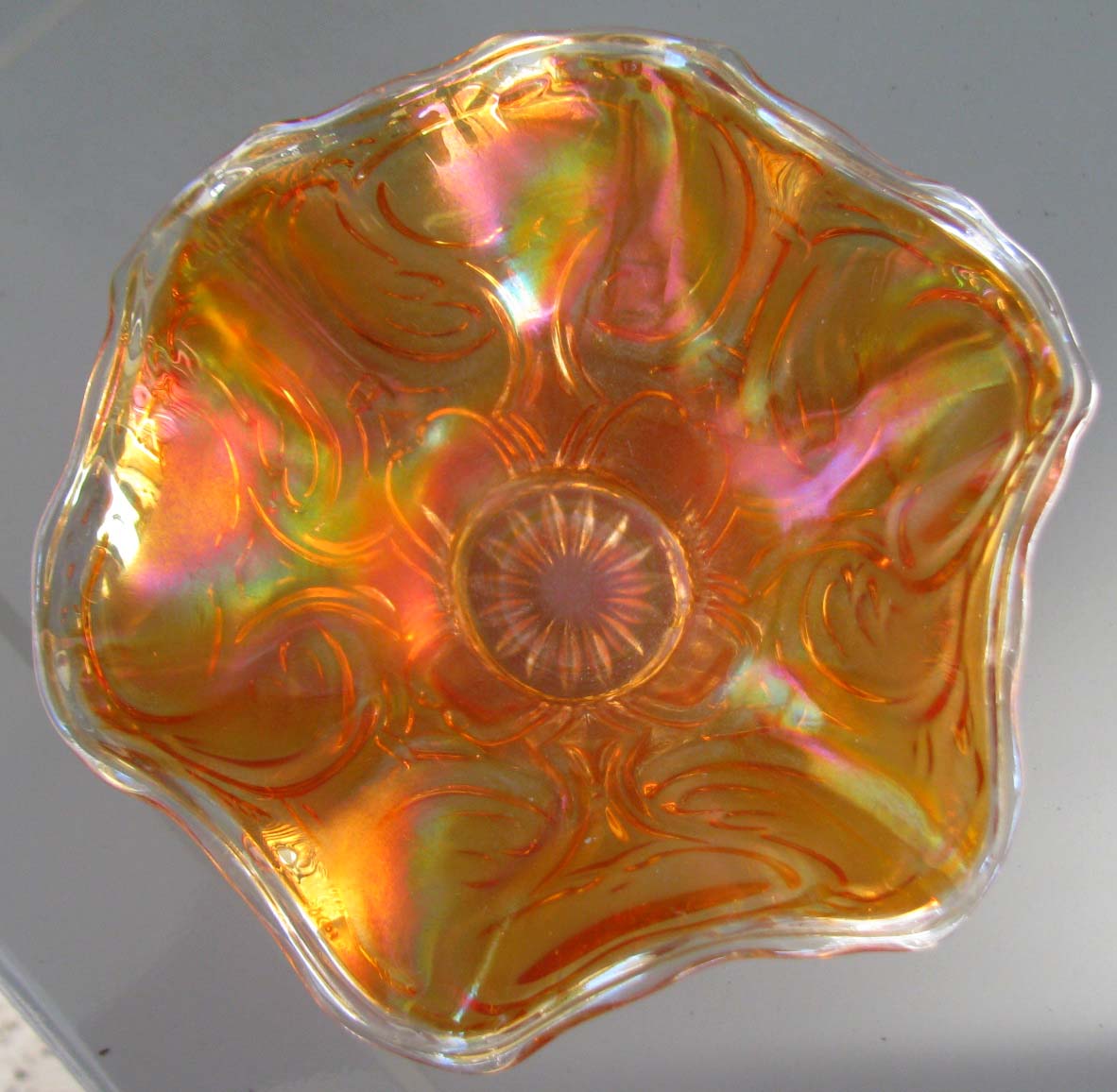 Imperial ROCOCO Marigold Carnival Glass Compote Bowl circa 1920s eBay