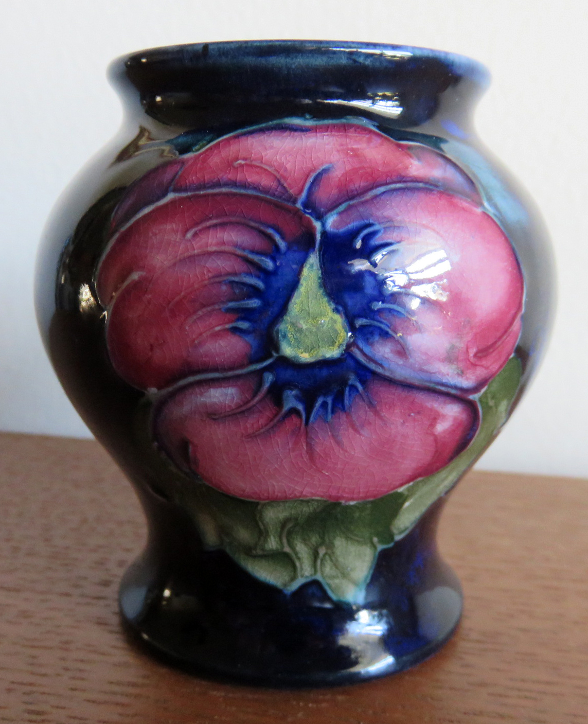 Moorcroft Pansy Blue Vase