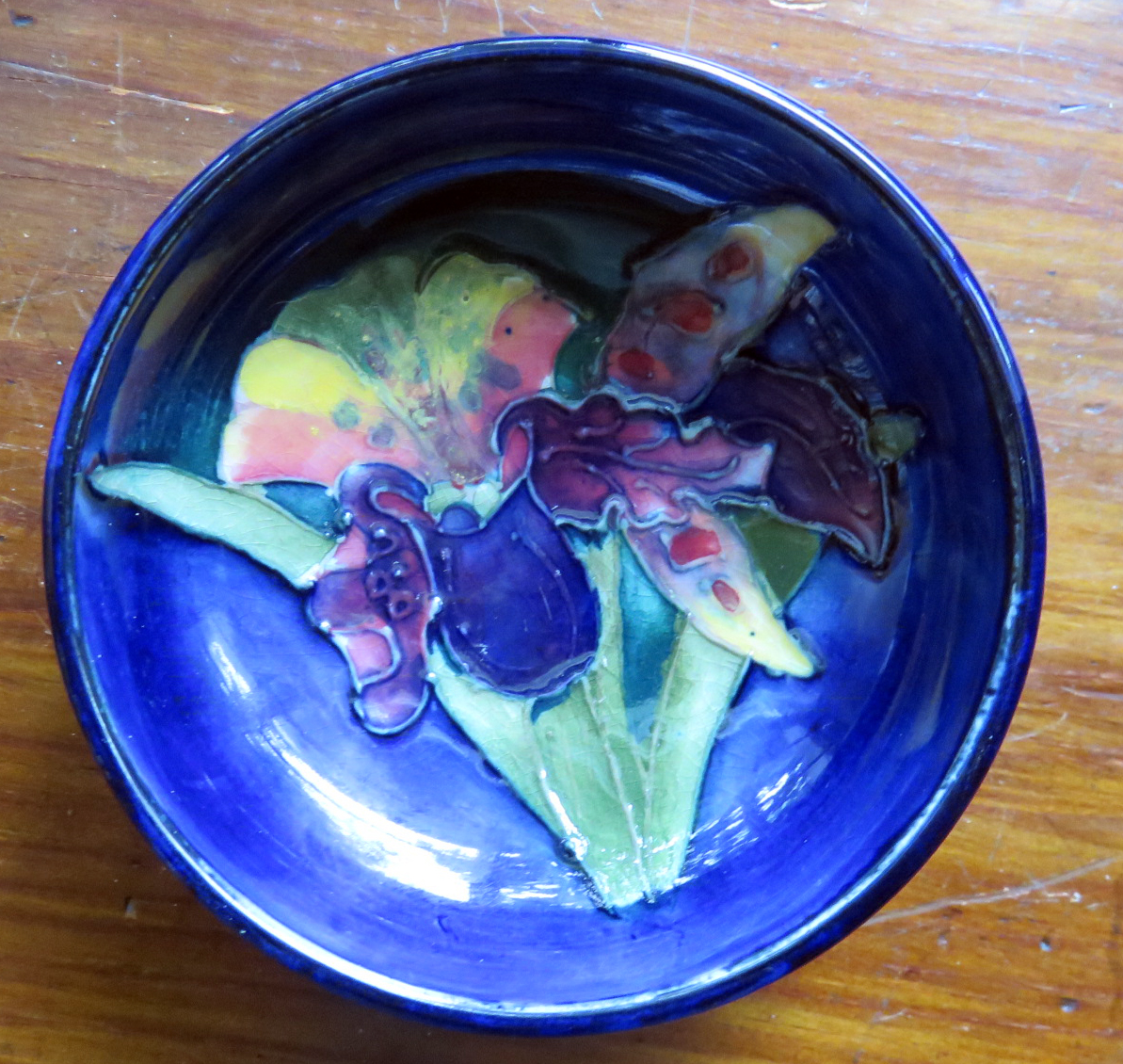 Moorcroft cobalt blue pin dish