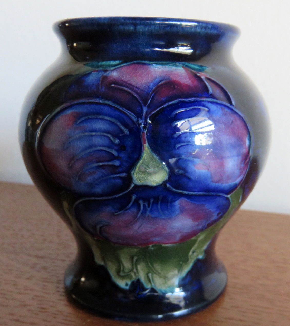 Moorcroft Pansy Blue Vase